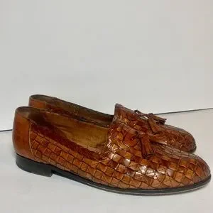 Antonio Botticelli Basket Weave Leather Loafers W/ Tassels Moccasins in woven leather - DOUCAL main image 4